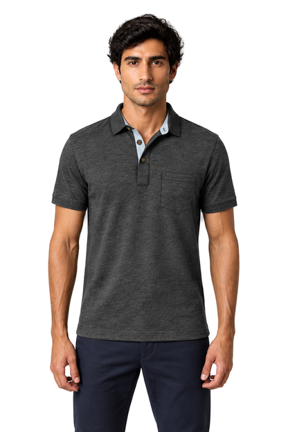 Men's Polo Shirt Moisture-Wicking Fabric Chest Pocket | Glitz & Fashion