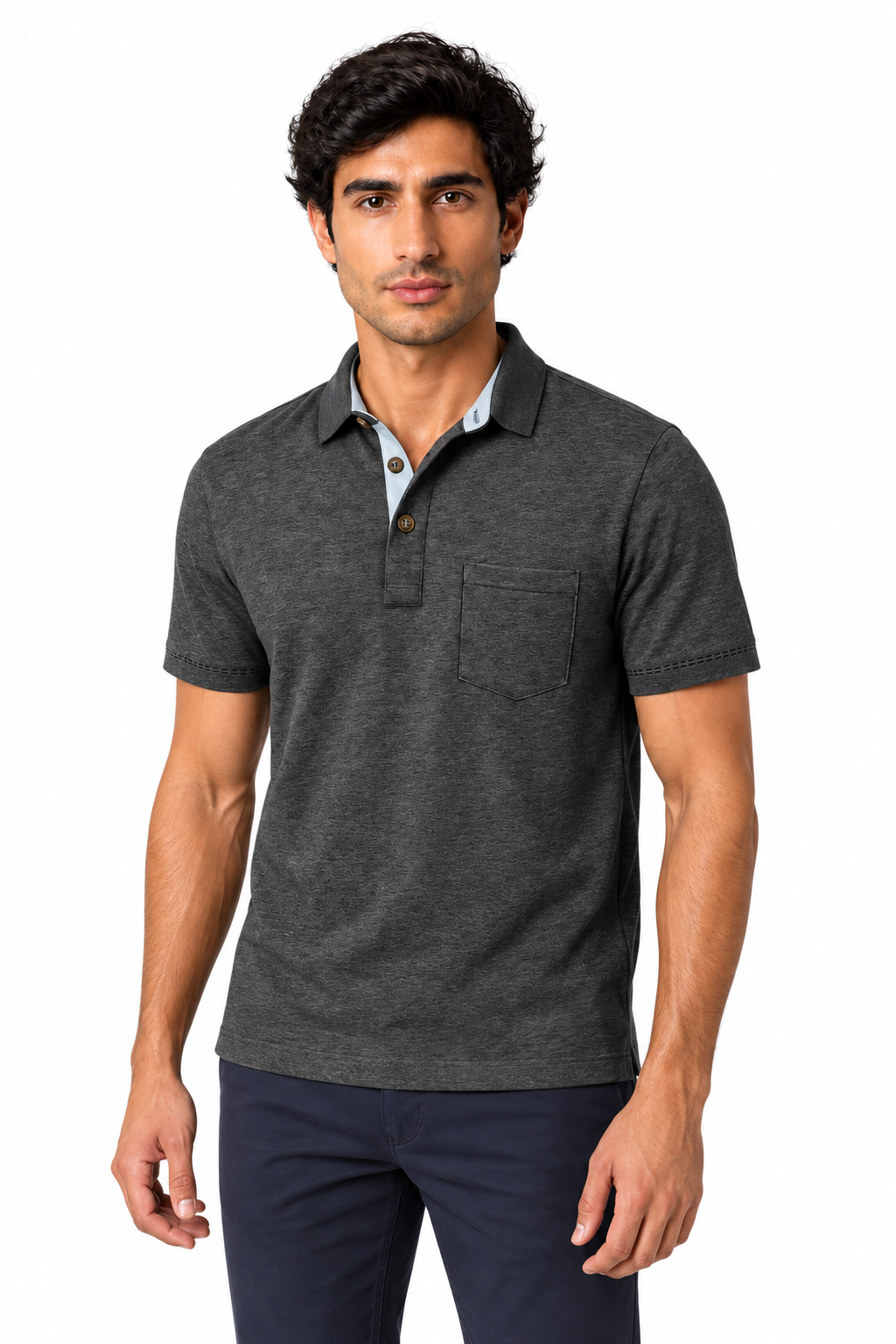 Men's Polo Shirt Moisture-Wicking Fabric Chest Pocket | Glitz & Fashion