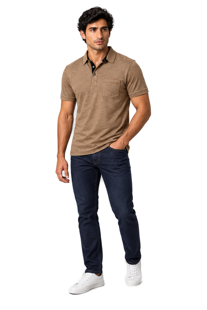 Men's Polo Shirt Moisture-Wicking Fabric Chest Pocket | Glitz & Fashion