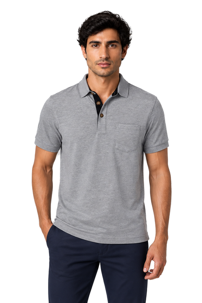 Men's Polo Shirt Moisture-Wicking Fabric Chest Pocket | Glitz & Fashion