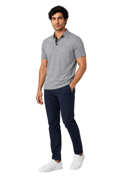 Men's Polo Shirt Moisture-Wicking Fabric Chest Pocket | Glitz & Fashion