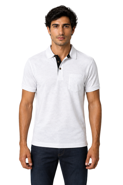 Men's Polo Shirt Moisture-Wicking Fabric Chest Pocket | Glitz & Fashion