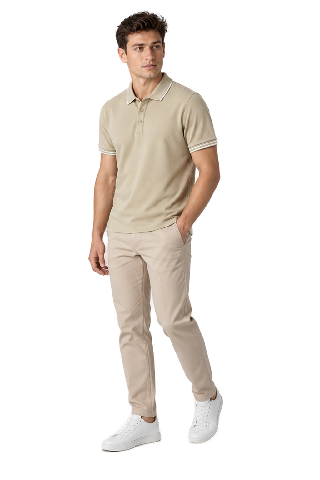 Men's Polo Shirt Smooth Knit Contrast Trim | Glitz & Fashion