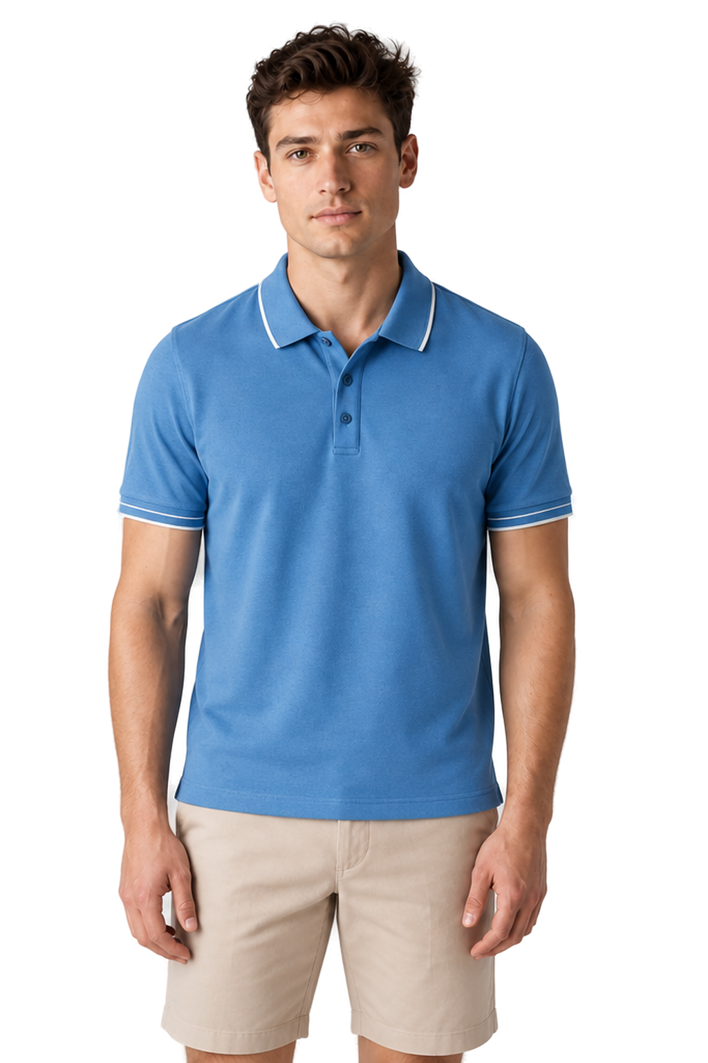 Men's Polo Shirt Smooth Knit Contrast Trim | Glitz & Fashion