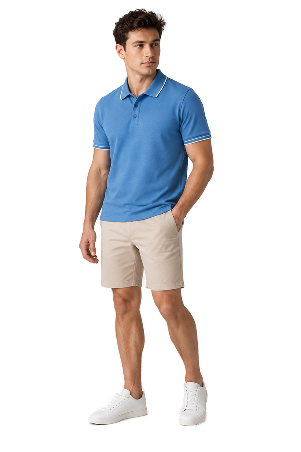 Men's Polo Shirt Smooth Knit Contrast Trim | Glitz & Fashion