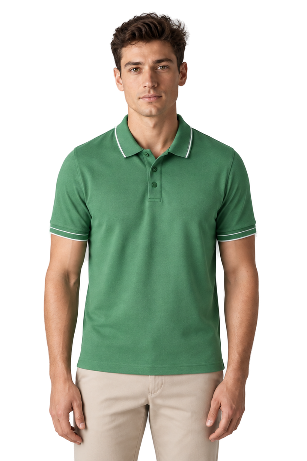 Men's Polo Shirt Smooth Knit Contrast Trim | Glitz & Fashion