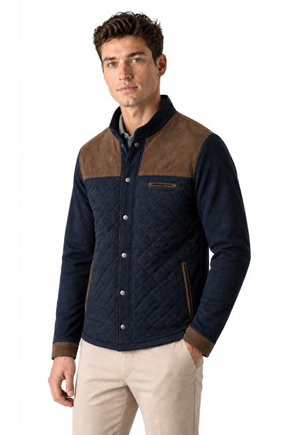 Men's Jacket Quilted Texture Patchwork Design | Glitz & Fashion