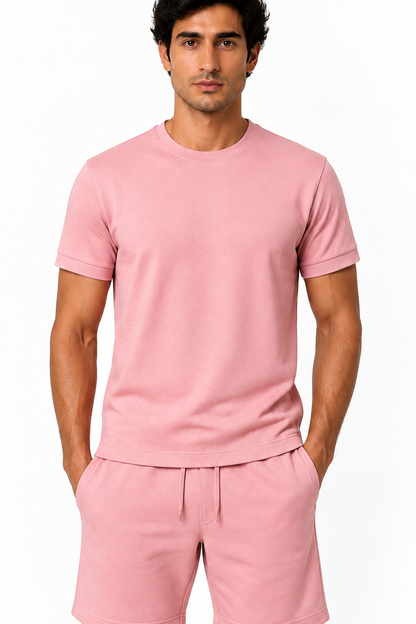 Men's T-Shirt Shorts Set Casual Fit Coordinated Design | Glitz & Fashion