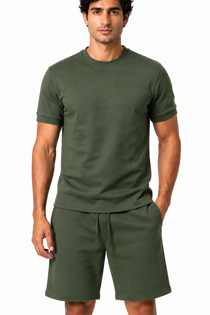 Men's T-Shirt Shorts Set Casual Fit Coordinated Design | Glitz & Fashion