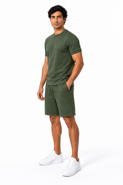Men's T-Shirt Shorts Set Casual Fit Coordinated Design | Glitz & Fashion