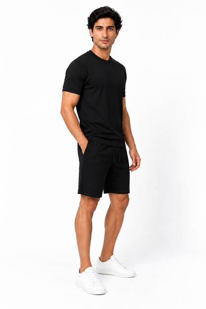 Men's T-Shirt Shorts Set Casual Fit Coordinated Design | Glitz & Fashion