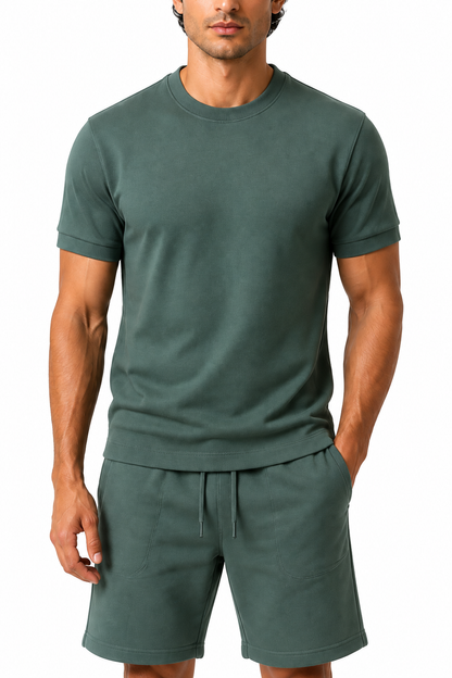 Men's T-Shirt Shorts Set Casual Fit Coordinated Design | Glitz & Fashion