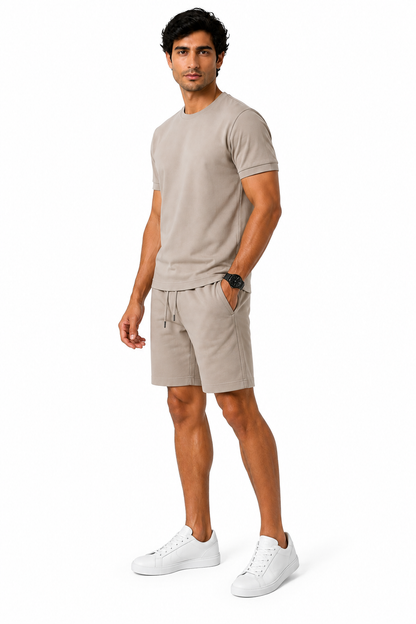 Men's T-Shirt Shorts Set Casual Fit Coordinated Design | Glitz & Fashion