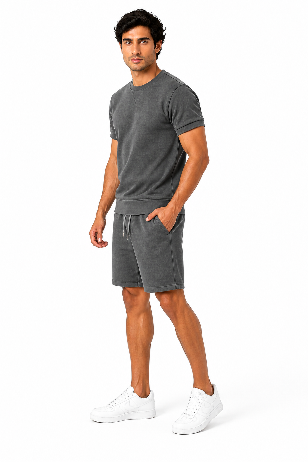Men's T-Shirt Shorts Set Casual Fit Coordinated Design | Glitz & Fashion