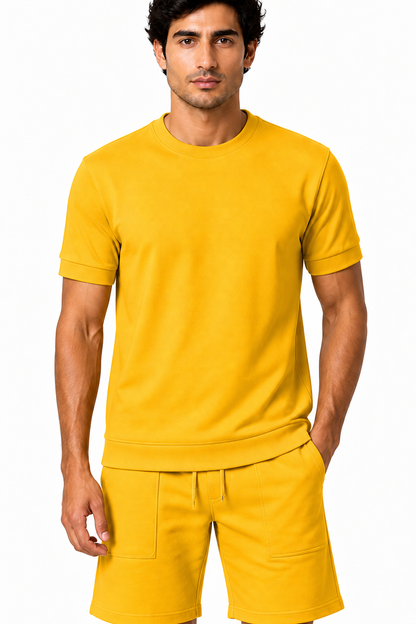 Men's T-Shirt Shorts Set Casual Fit Coordinated Design | Glitz & Fashion