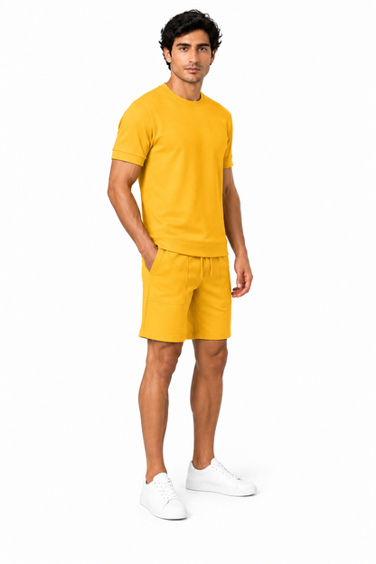 Men's T-Shirt Shorts Set Casual Fit Coordinated Design | Glitz & Fashion