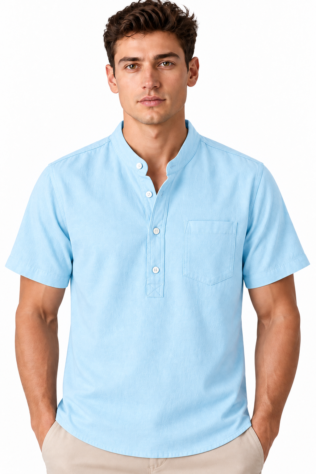 Men's Cotton Blend Henley Shirt | Glitz & Fashion