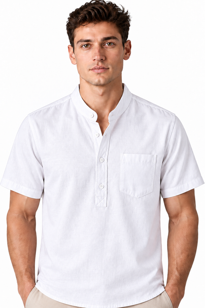 Men's Cotton Blend Henley Shirt | Glitz & Fashion