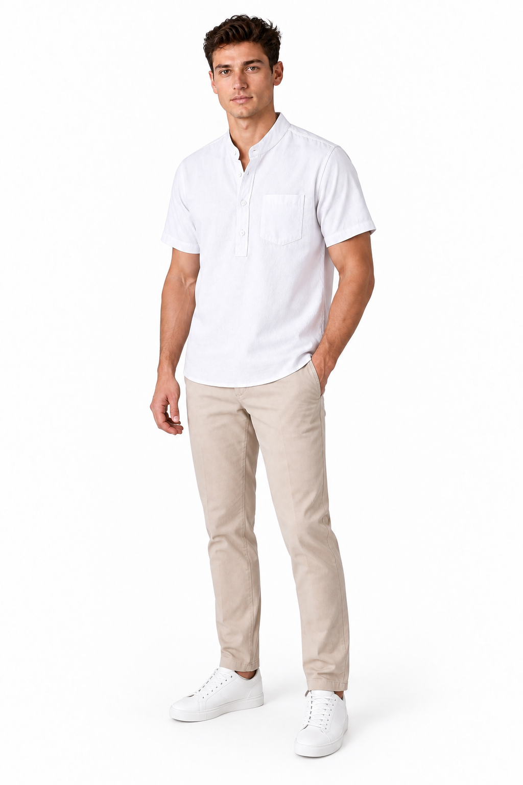 Men's Cotton Blend Henley Shirt | Glitz & Fashion