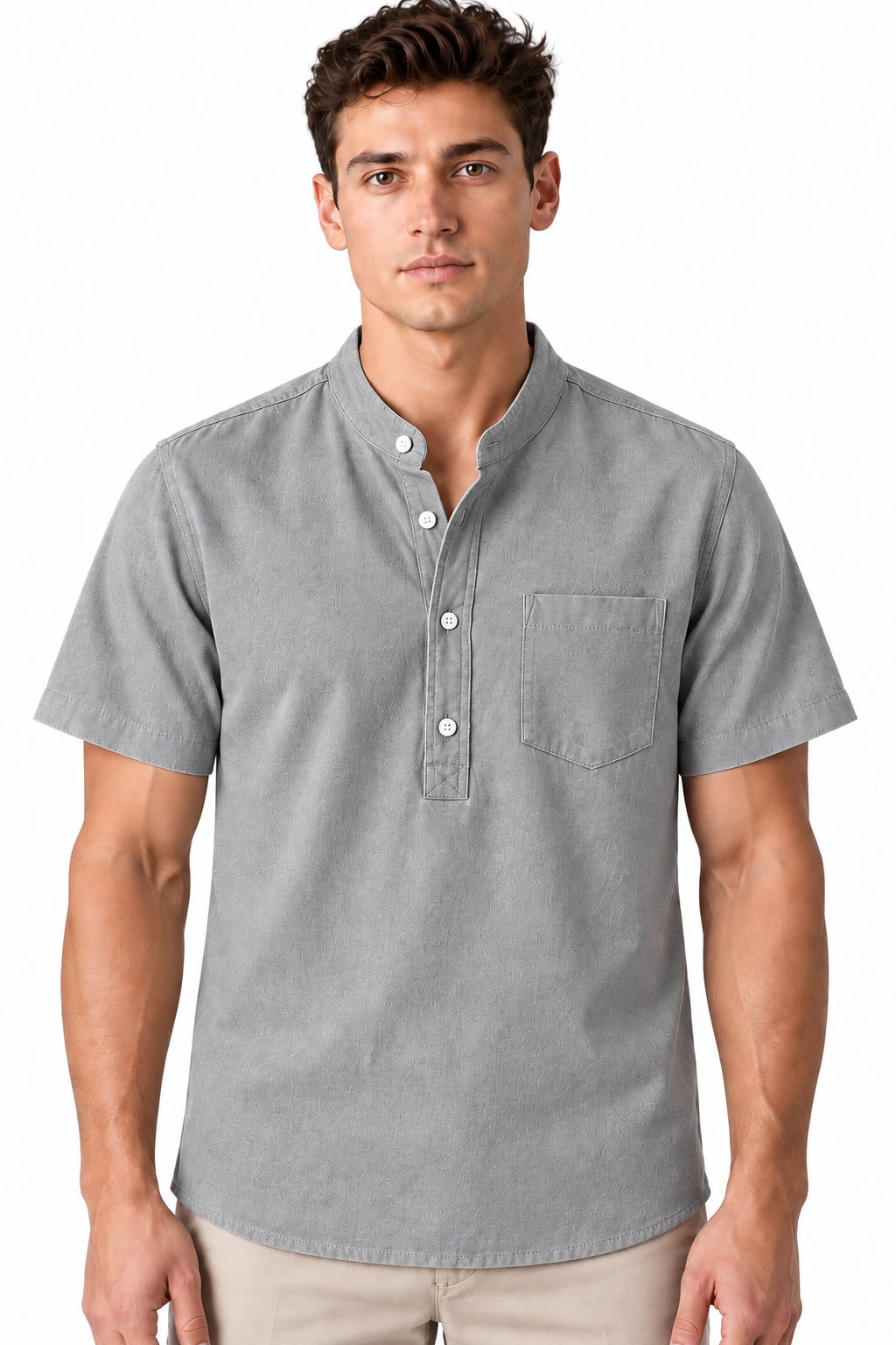 Men's Cotton Blend Henley Shirt | Glitz & Fashion