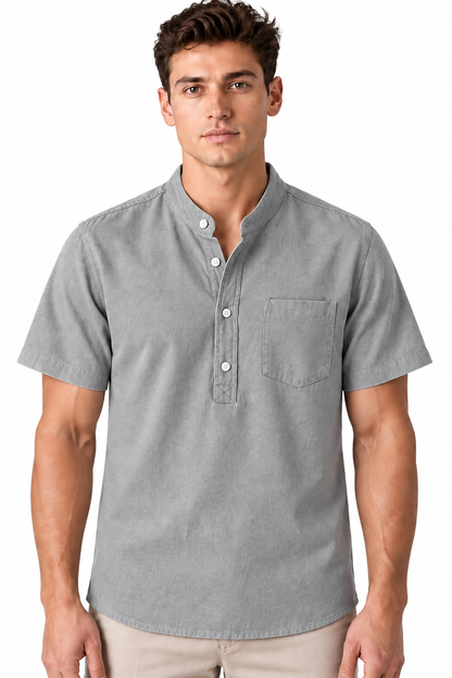 Men's Cotton Blend Henley Shirt | Glitz & Fashion