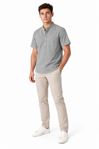 Men's Cotton Blend Henley Shirt | Glitz & Fashion