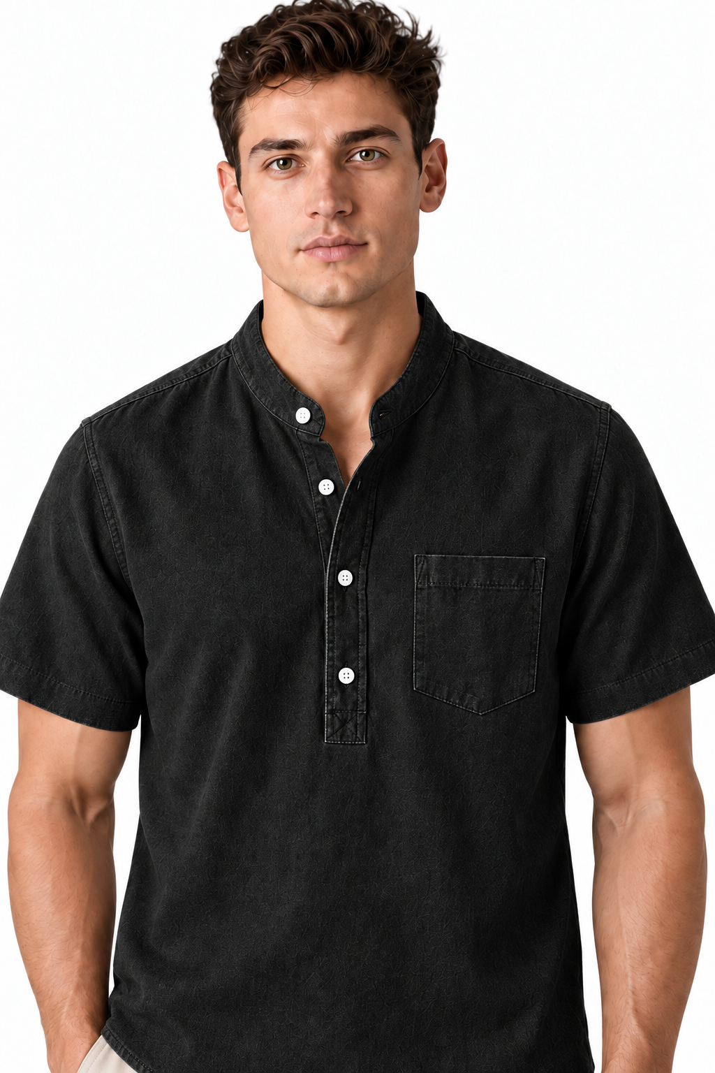 Men's Cotton Blend Henley Shirt | Glitz & Fashion