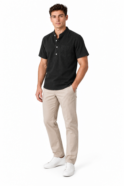 Men's Cotton Blend Henley Shirt | Glitz & Fashion