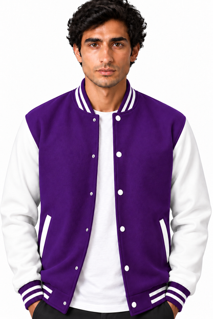 Men's Two-Tone Varsity Bomber Jacket | Glitz & Fashion