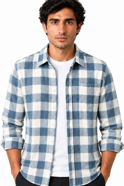 Men's Plaid Flannel Button-Up Shirt | Glitz & Fashion