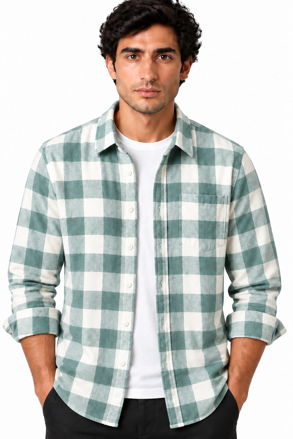 Men's Plaid Flannel Button-Up Shirt | Glitz & Fashion