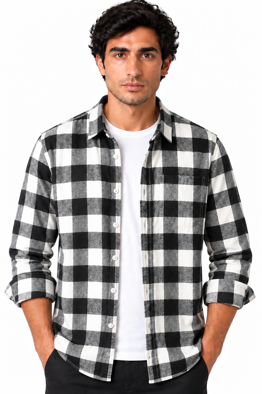 Men's Plaid Flannel Button-Up Shirt | Glitz & Fashion