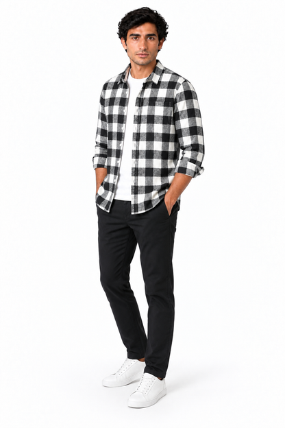 Men's Plaid Flannel Button-Up Shirt | Glitz & Fashion