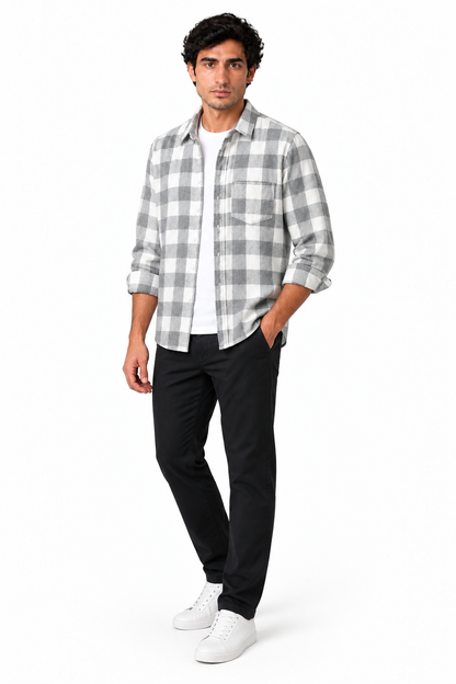 Men's Plaid Flannel Button-Up Shirt | Glitz & Fashion