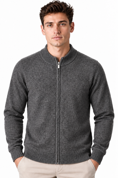 Men's Merino Wool Zip Cardigan | Glitz & Fashion