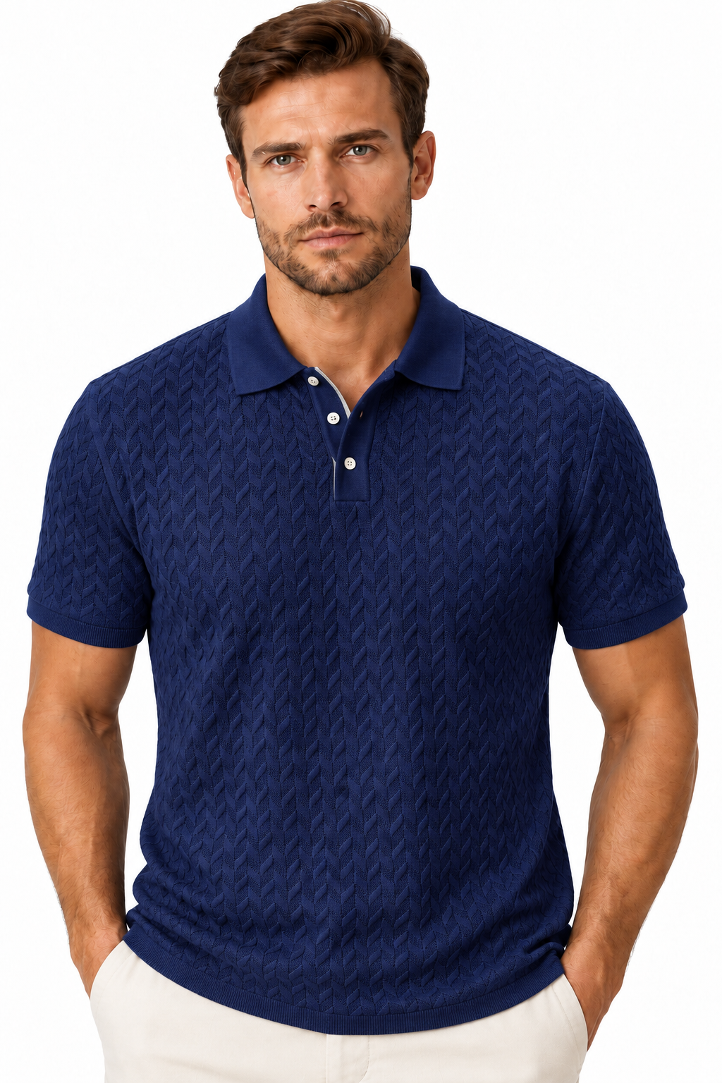 Men's Textured Classic Polo Shirt | Glitz & Fashion