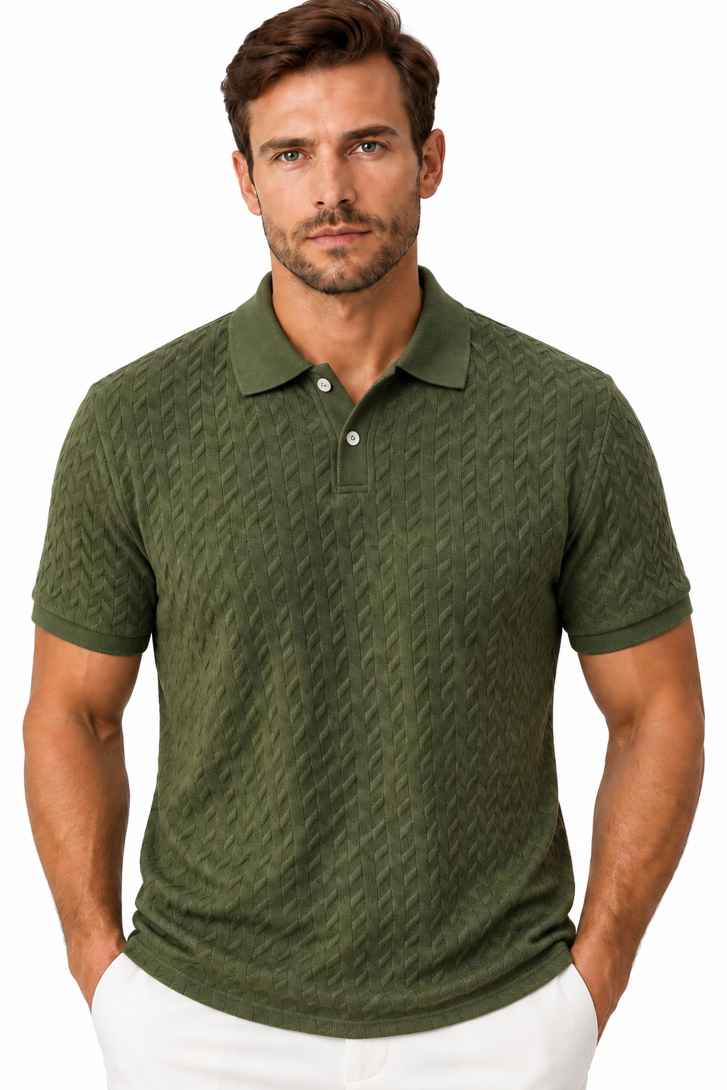 Men's Textured Classic Polo Shirt | Glitz & Fashion