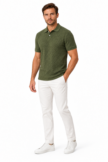 Men's Textured Classic Polo Shirt | Glitz & Fashion