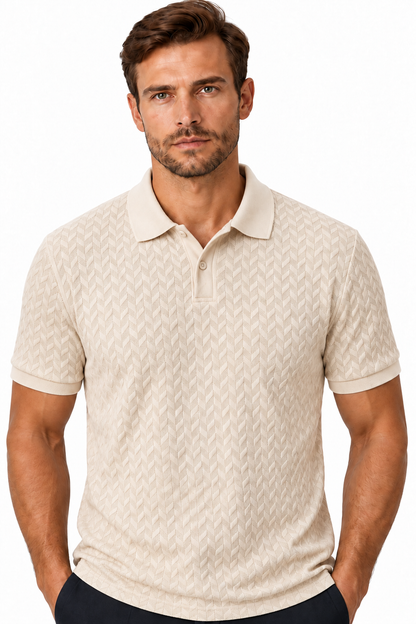 Men's Textured Classic Polo Shirt | Glitz & Fashion