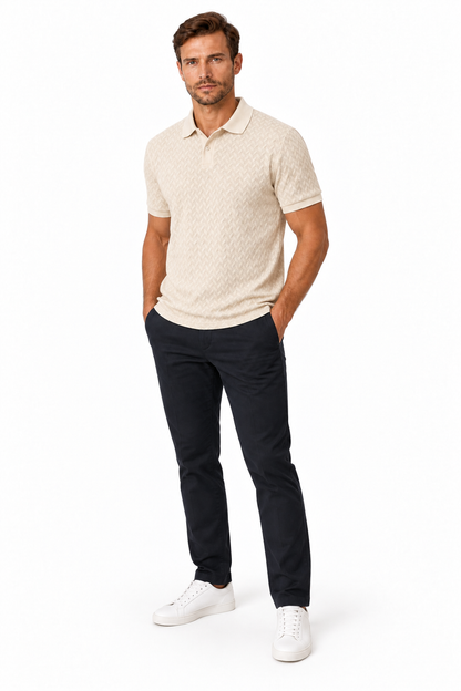 Men's Textured Classic Polo Shirt | Glitz & Fashion