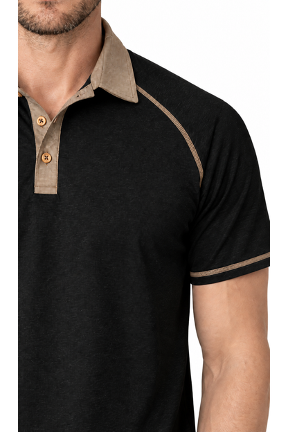 Men's Polo Shirt Contrast Stitching Short Sleeves | Glitz & Fashion