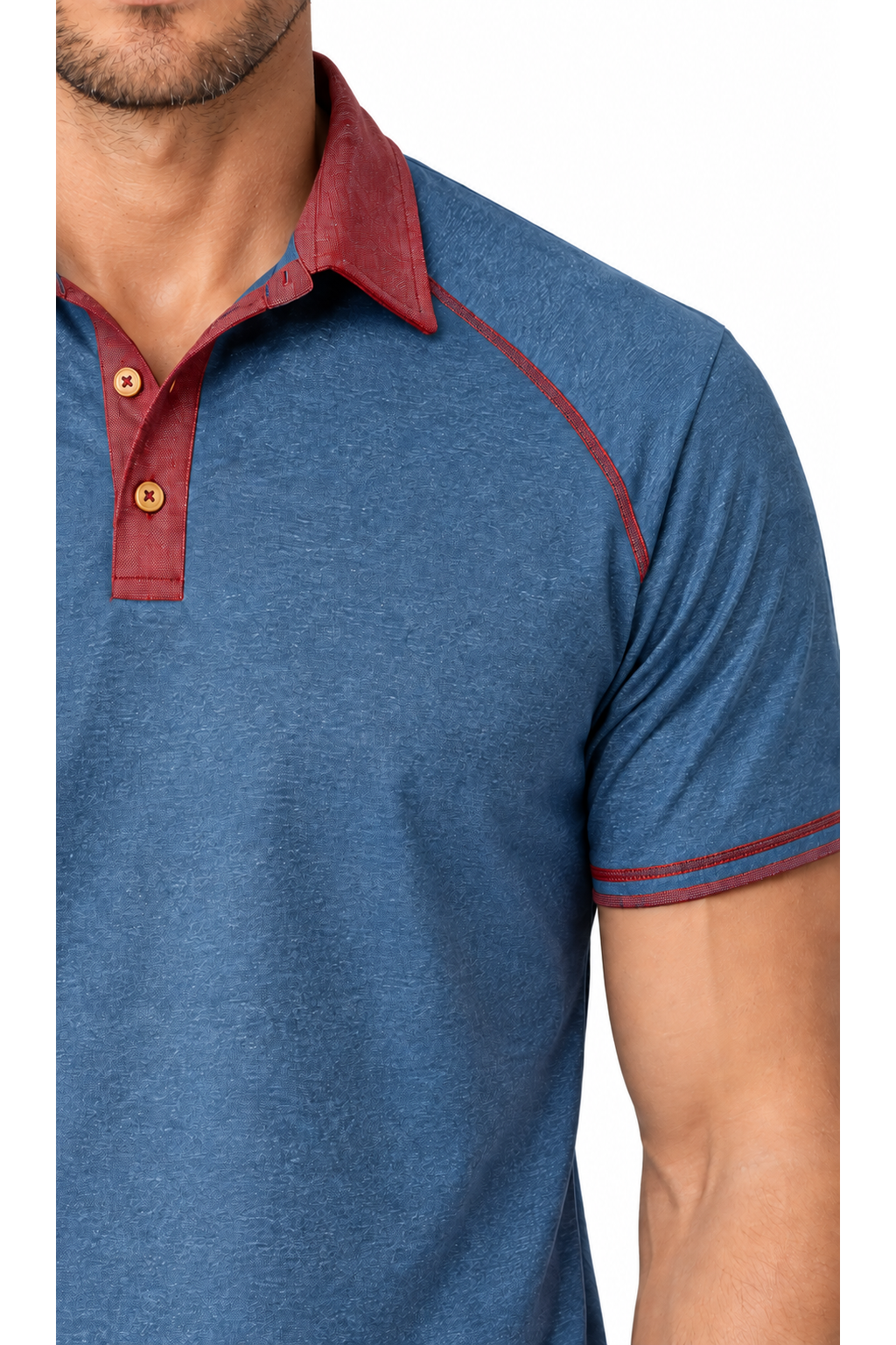 Men's Polo Shirt Contrast Stitching Short Sleeves | Glitz & Fashion
