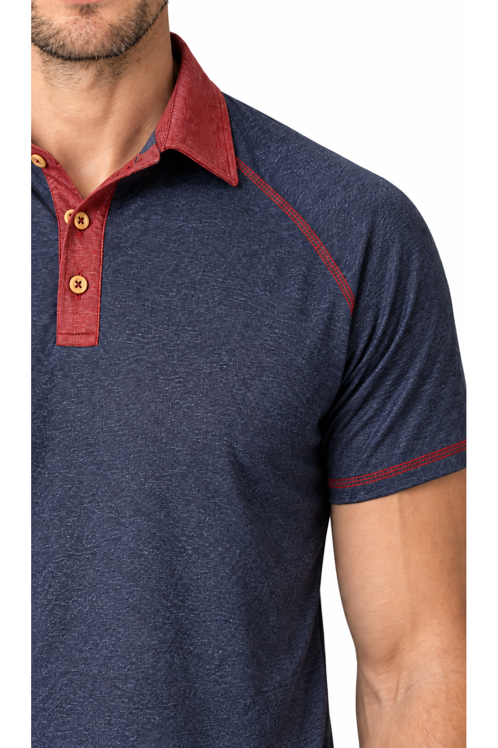 Men's Polo Shirt Contrast Stitching Short Sleeves | Glitz & Fashion