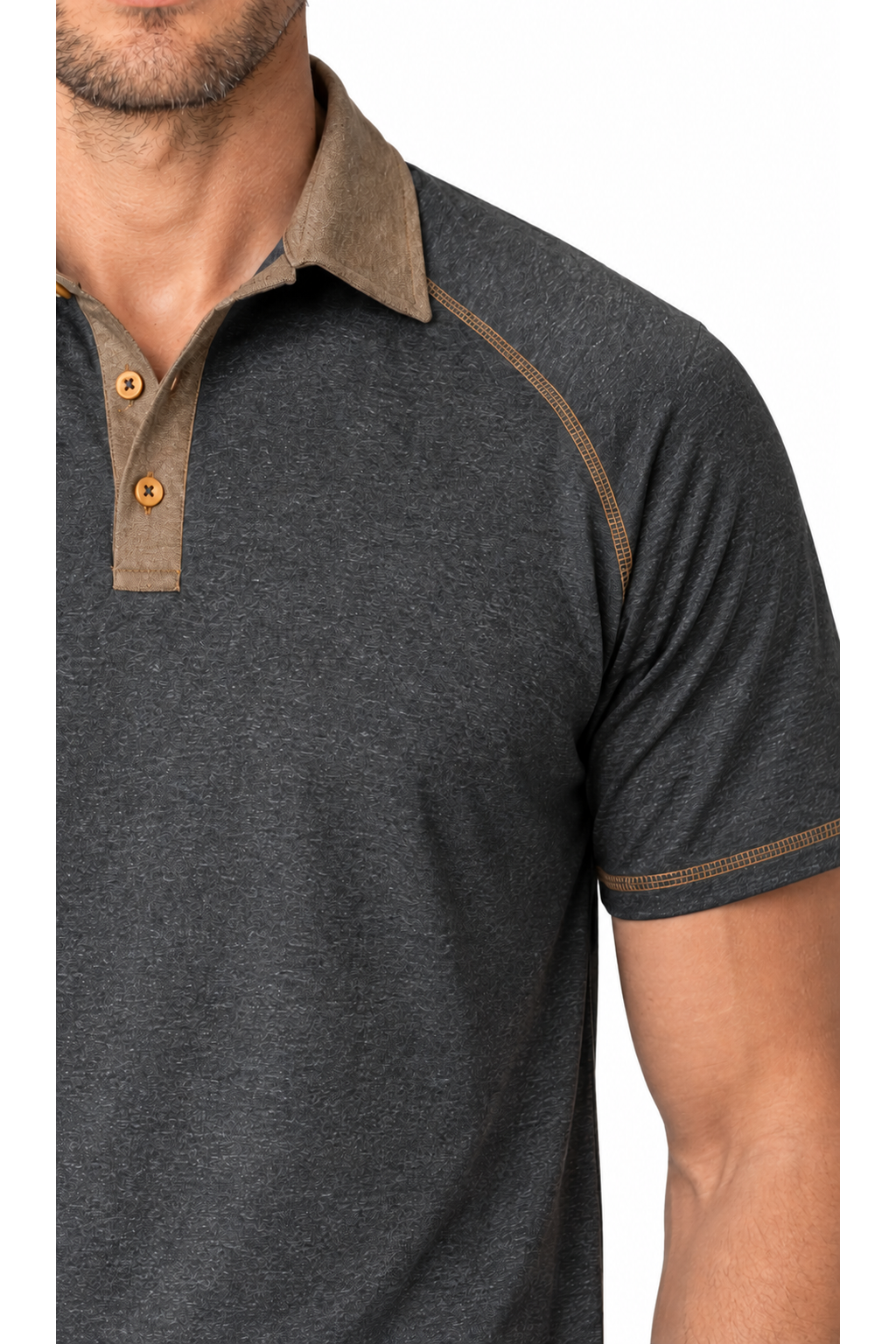 Men's Polo Shirt Contrast Stitching Short Sleeves | Glitz & Fashion