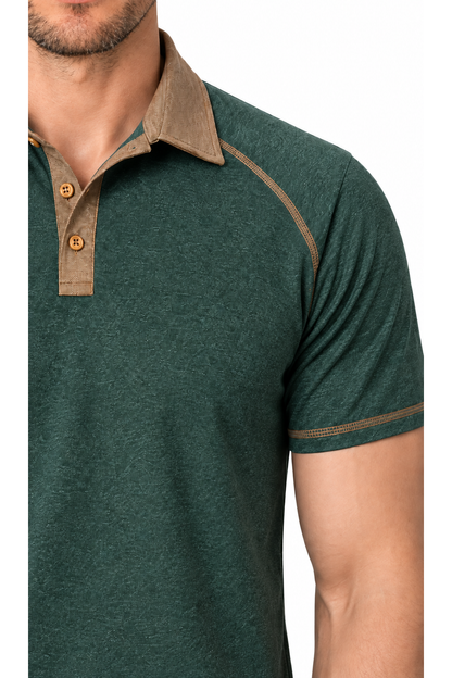 Men's Polo Shirt Contrast Stitching Short Sleeves | Glitz & Fashion