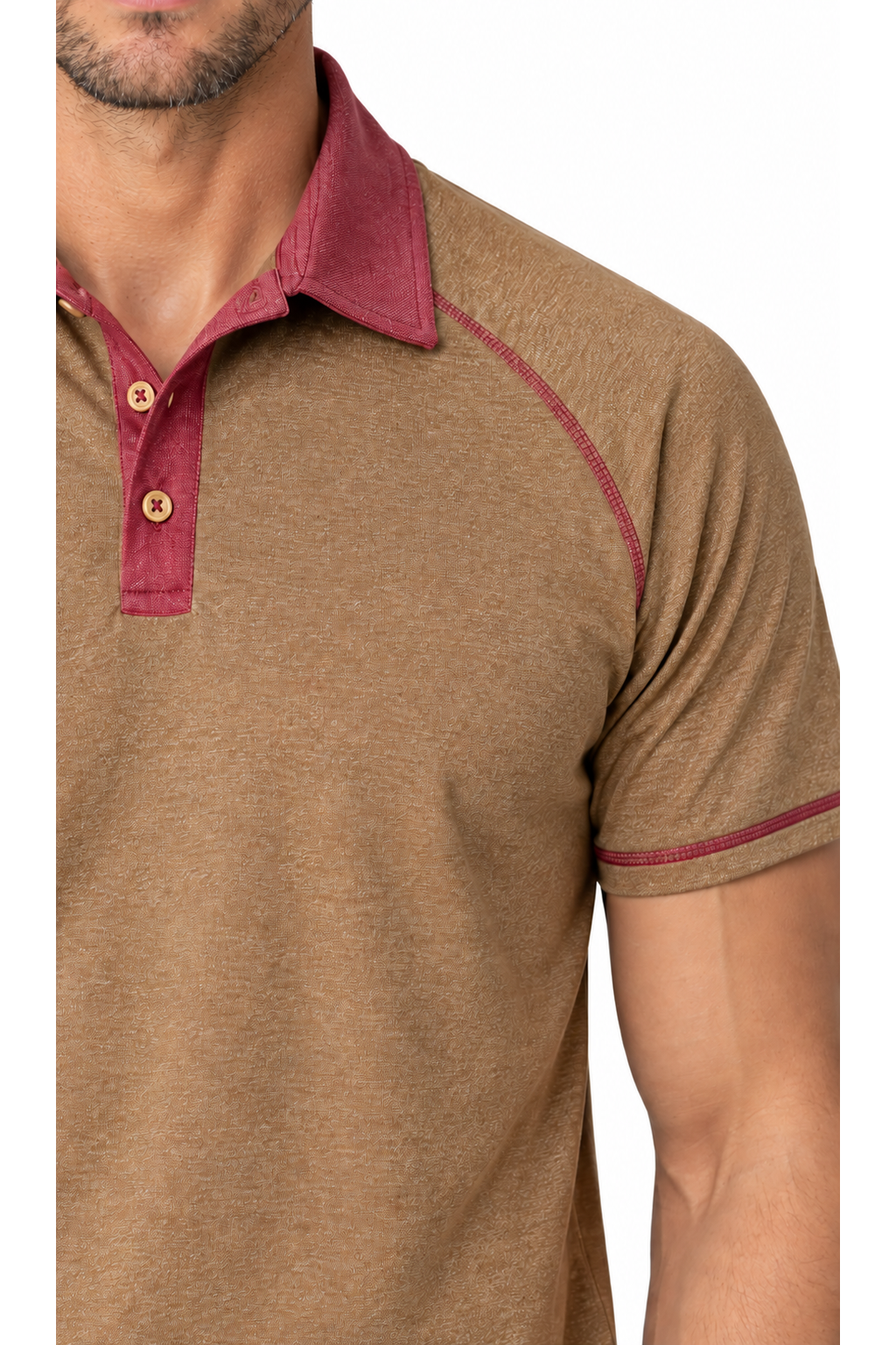 Men's Polo Shirt Contrast Stitching Short Sleeves | Glitz & Fashion