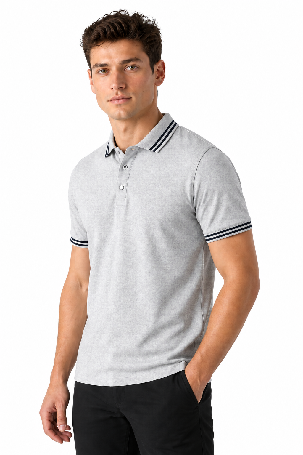 Men's Polo Shirt Contrast Trim Short Sleeves | Glitz & Fashion