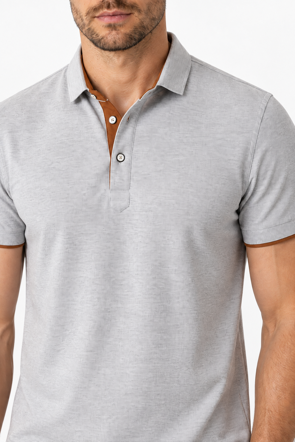 Men's Polo Shirt Contrast Trim Button Collar | Glitz & Fashion