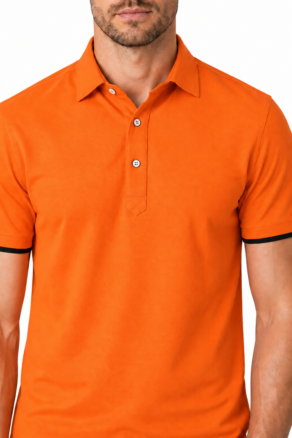 Men's Polo Shirt Contrast Trim Button Collar | Glitz & Fashion