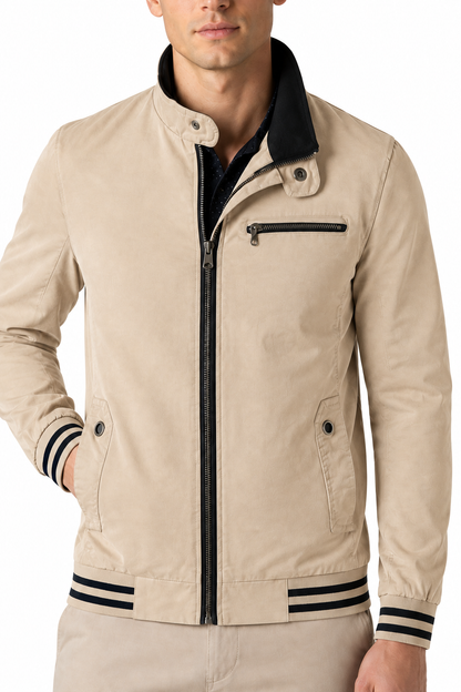 Men's Jacket Contrast Trim Classic Fit | Glitz & Fashion